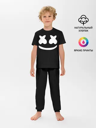 Детская пижама с брюками / Marshmello black