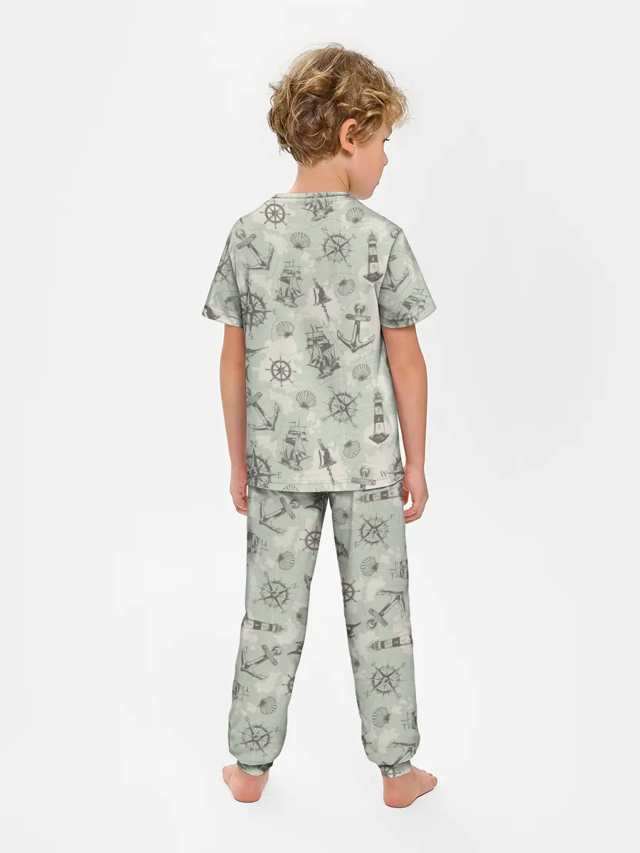 Детская пижама с брюками / Морская карта