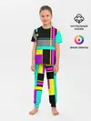Детская пижама с брюками / Геометрический неоновый узор