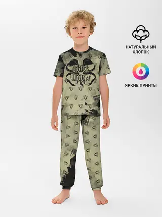 Детская пижама с брюками / Чёрный клевер Черные быки