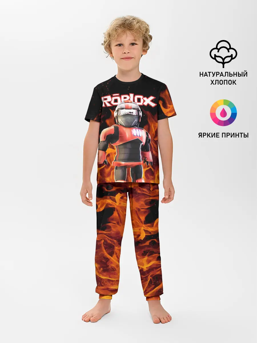 Детская пижама с брюками / ROBLOX FIRE | РОБЛОКС ОГОНЬ | ПОЖАРНЫЙ