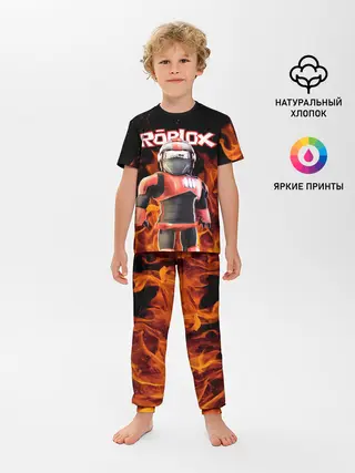 Детская пижама с брюками / ROBLOX FIRE | РОБЛОКС ОГОНЬ | ПОЖАРНЫЙ