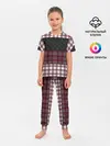 Детская пижама с брюками / Комбинированный красно-серый
