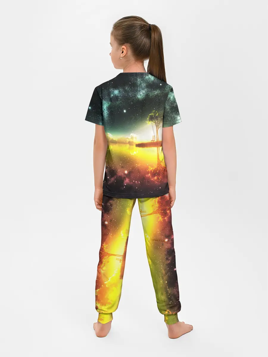 Детская пижама с брюками / Закат со звездами