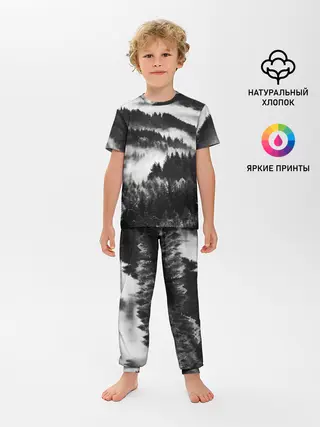 Детская пижама с брюками / ТУМАННЫЙ ЛЕС / МРАЧНЫЙ ЛЕС