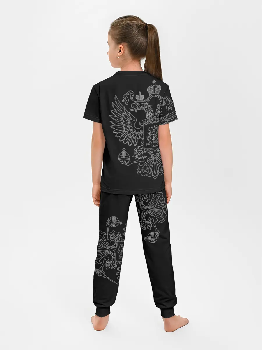 Детская пижама с брюками / РХБЗ, белый герб РФ