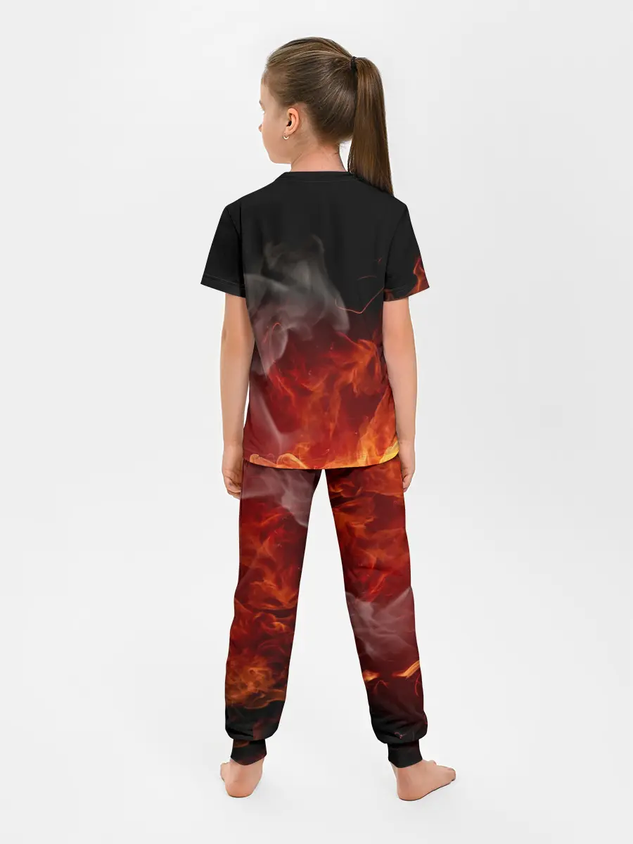 Детская пижама с брюками / Kimetsu no Yaiba в пламени