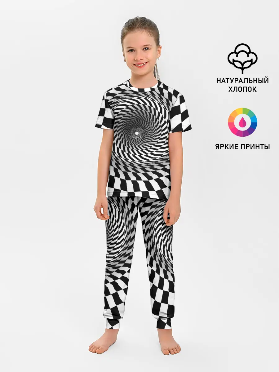 Детская пижама с брюками / Оптические квадраты