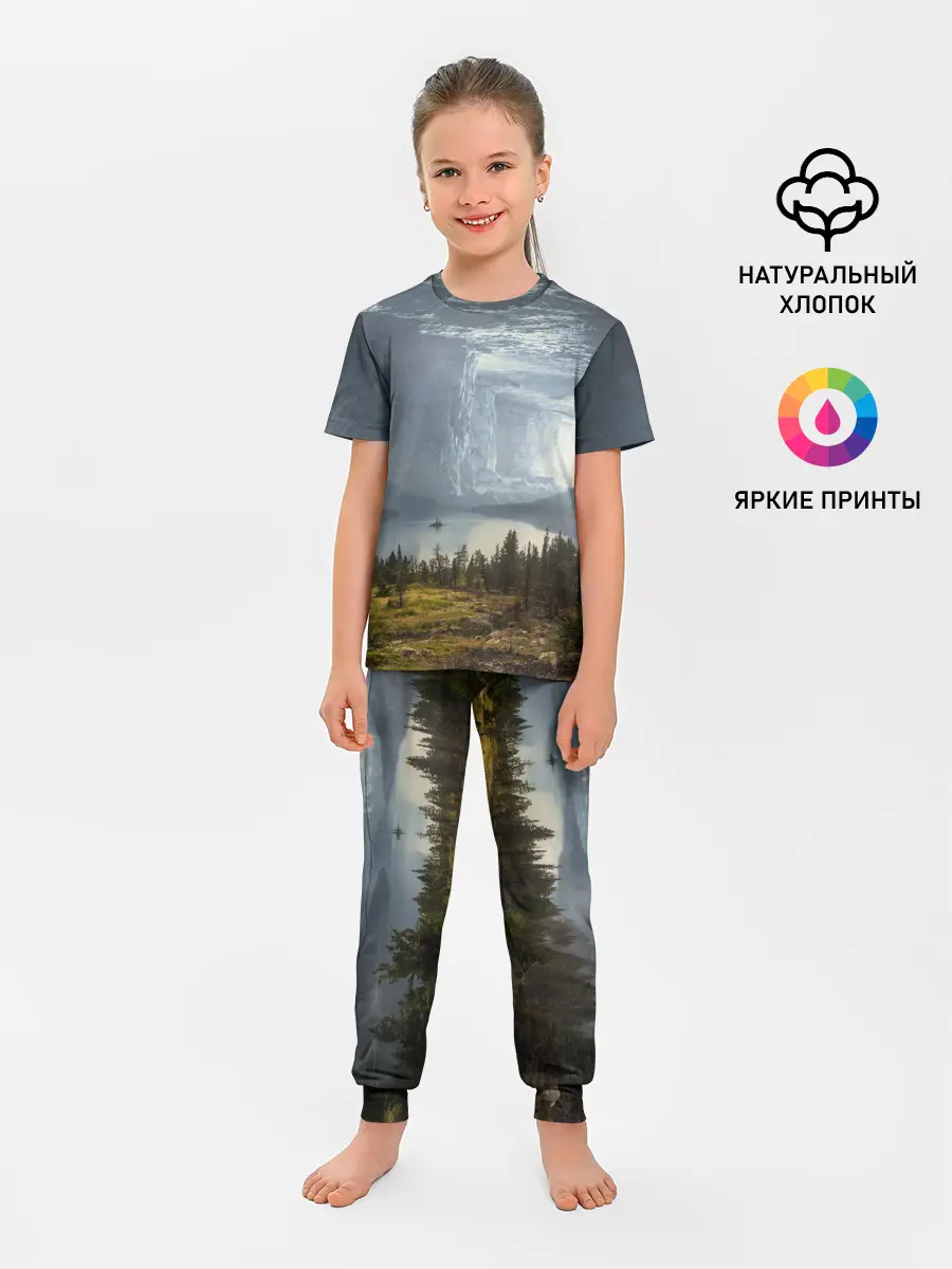 Детская пижама с брюками / Фантастический пейзаж