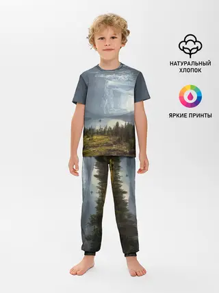 Детская пижама с брюками / Фантастический пейзаж