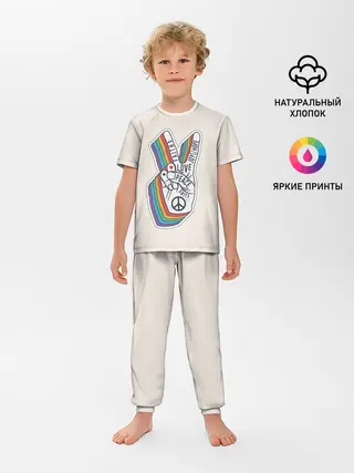 Детская пижама с брюками / PEACE and LOVE | МИР и ЛЮБОВЬ