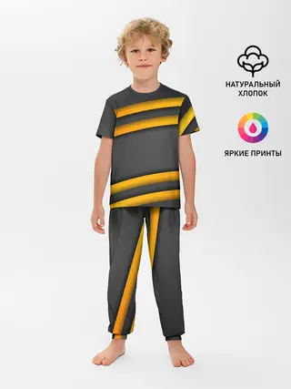 Детская пижама с брюками / Желтые полосы