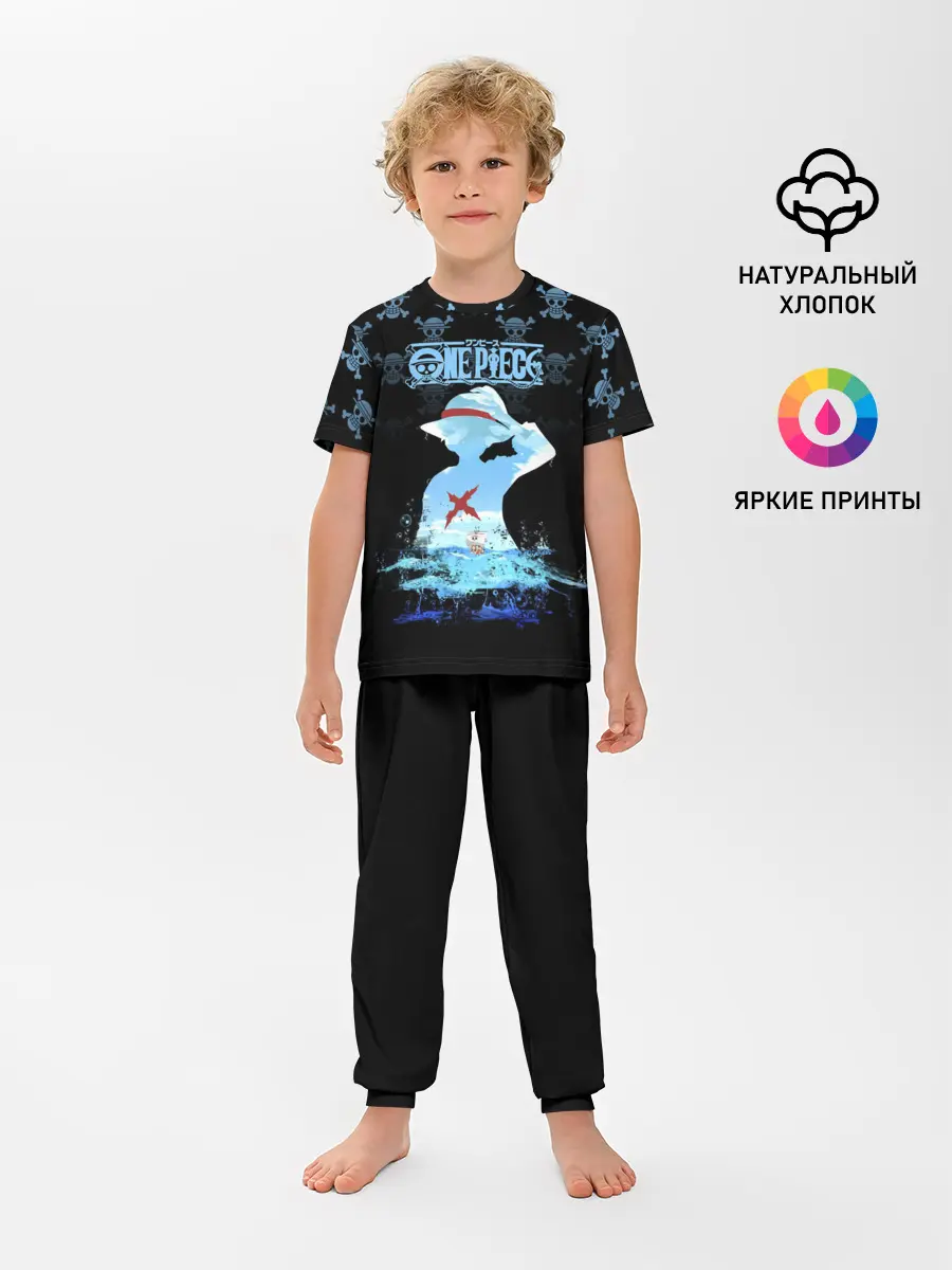 Детская пижама с брюками / Луффи | Пираты Соломенной Шляпы