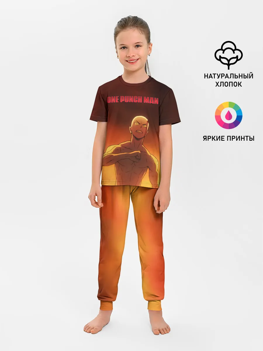 Детская пижама с брюками / Сайтама в огне One Punch-Man