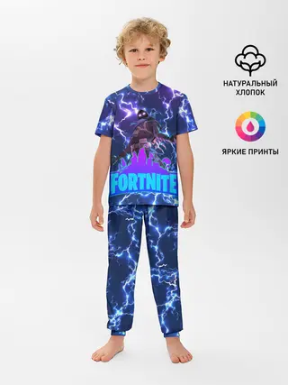 Детская пижама с брюками / Фортнайт | Молнии