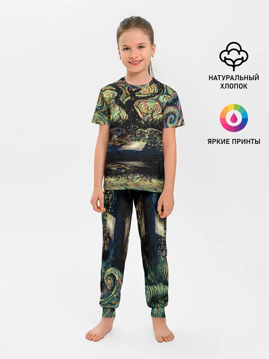 Детская пижама с брюками / НОЧЬ В ЛЕСУ