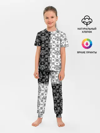 Детская пижама с брюками / Тигры в китайском стиле