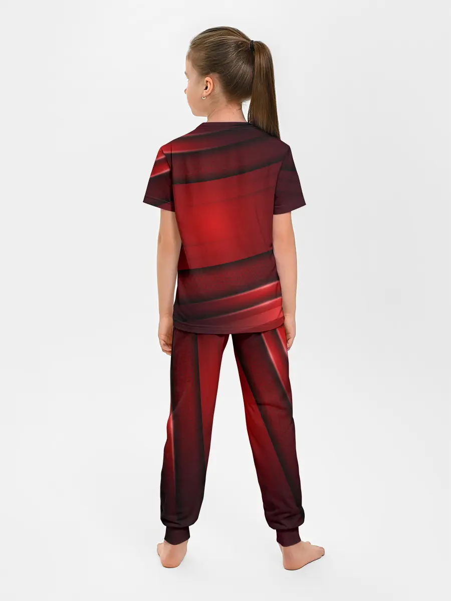 Детская пижама с брюками / 3D red Абстрактные линии
