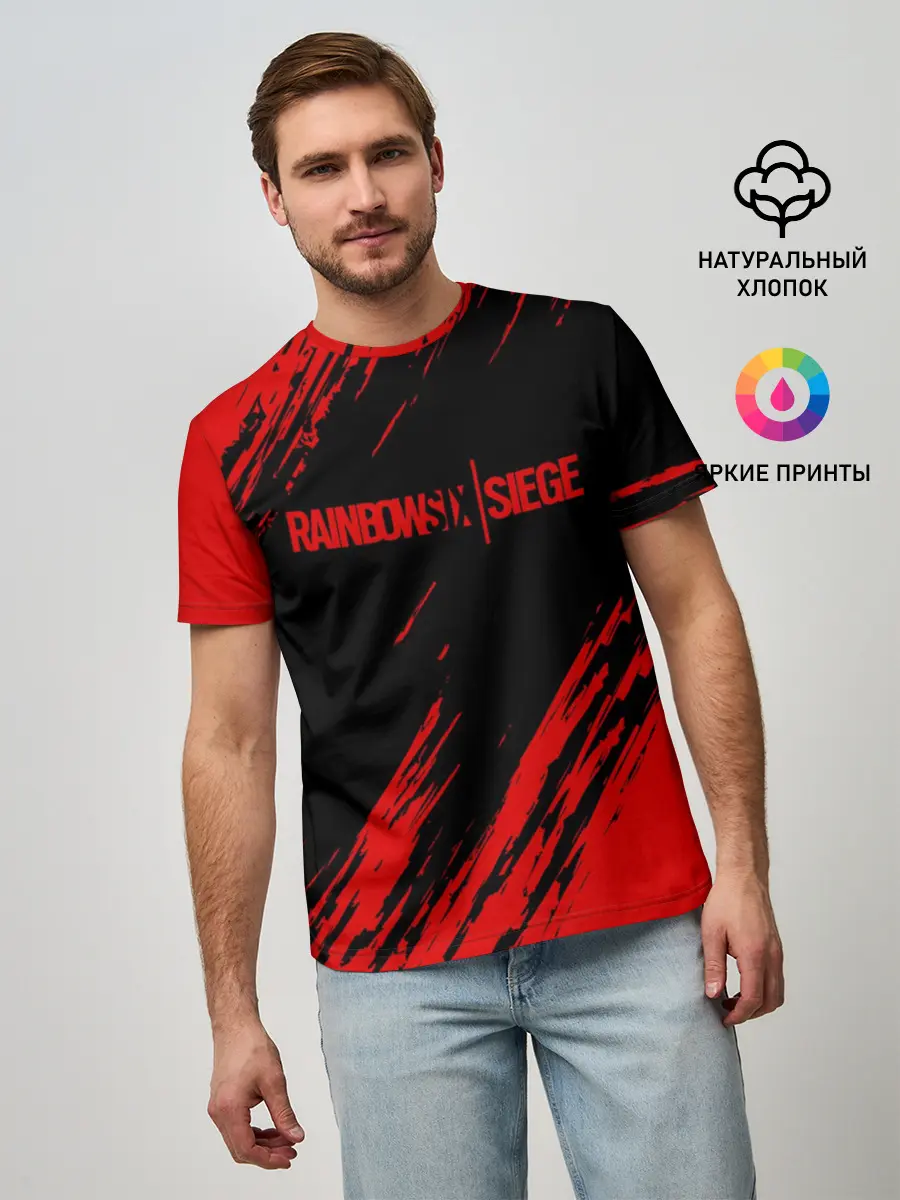 Мужская базовая футболка / RAINBOW SIX SIEGE OUTBREAK