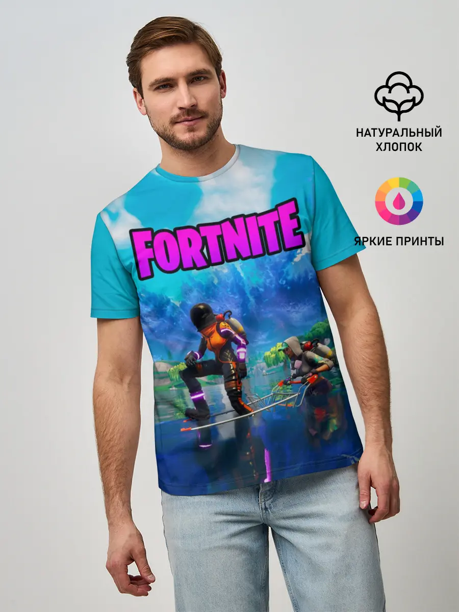 Мужская базовая футболка / Fortnite повозка