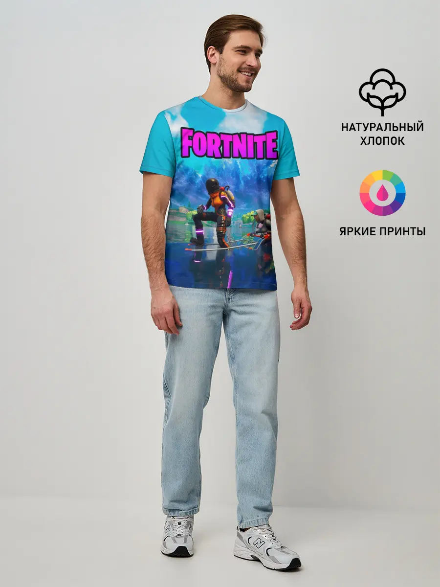 Мужская базовая футболка / Fortnite повозка