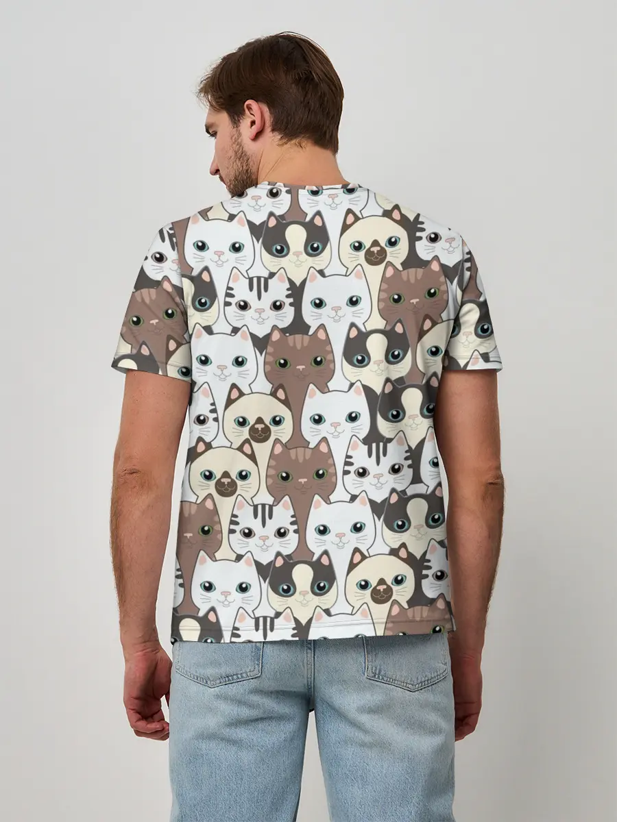 Мужская базовая футболка / Котики