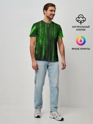 Мужская базовая футболка / Двоичный код