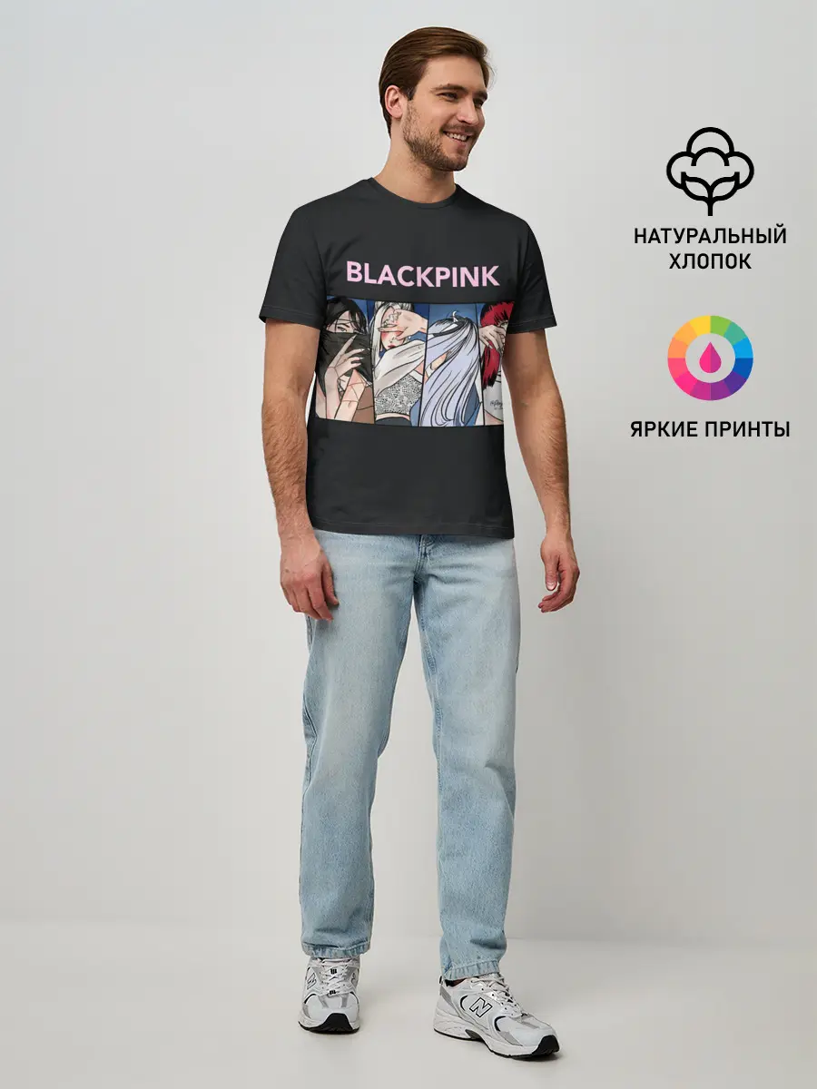 Мужская базовая футболка / Hide eyes | Blackpink