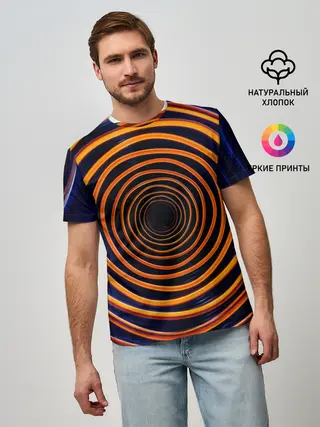 Мужская базовая футболка / Круги неоновые