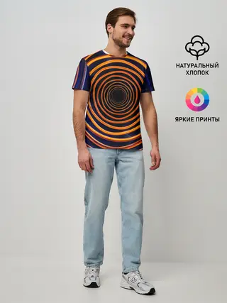 Мужская базовая футболка / Круги неоновые