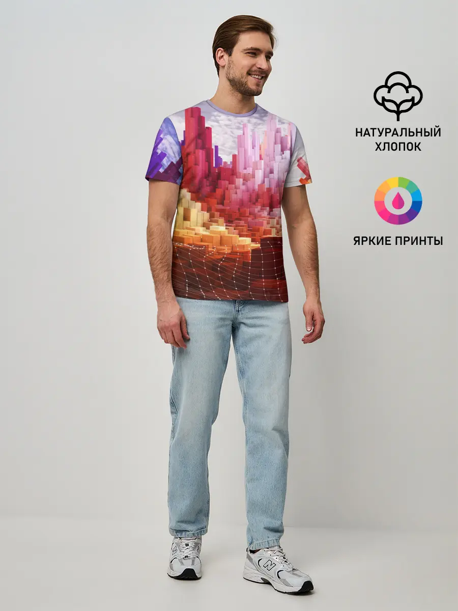 Мужская базовая футболка / Симуляция города