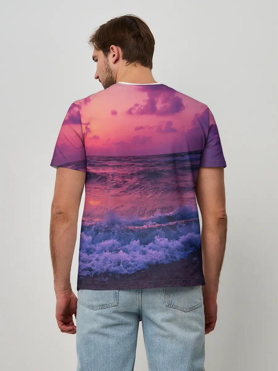 Мужская базовая футболка / Закат на берегу