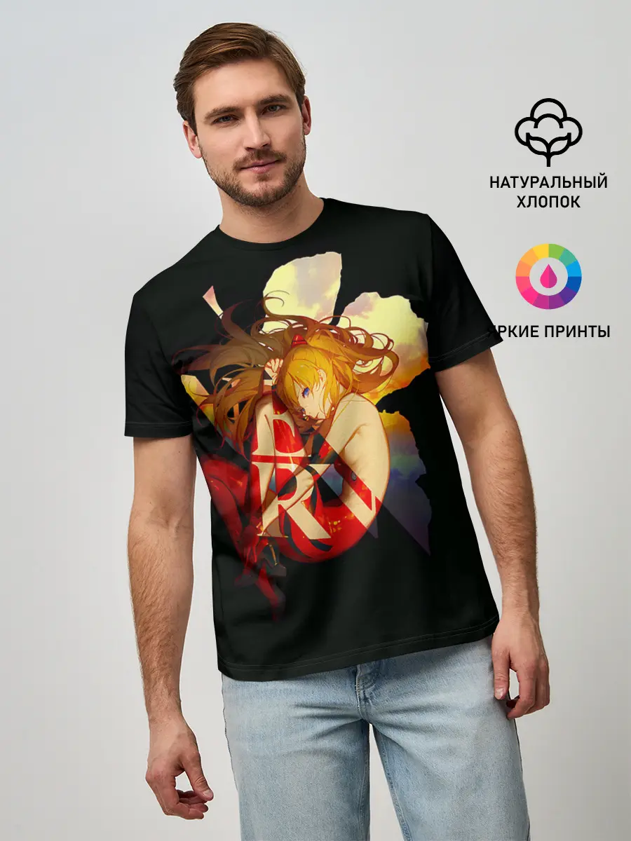 Мужская базовая футболка / Аска Евангелион Nerv