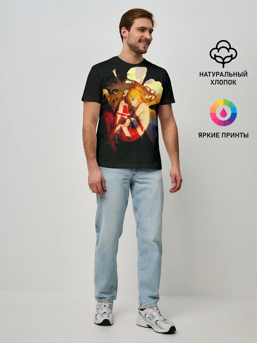 Мужская базовая футболка / Аска Евангелион Nerv