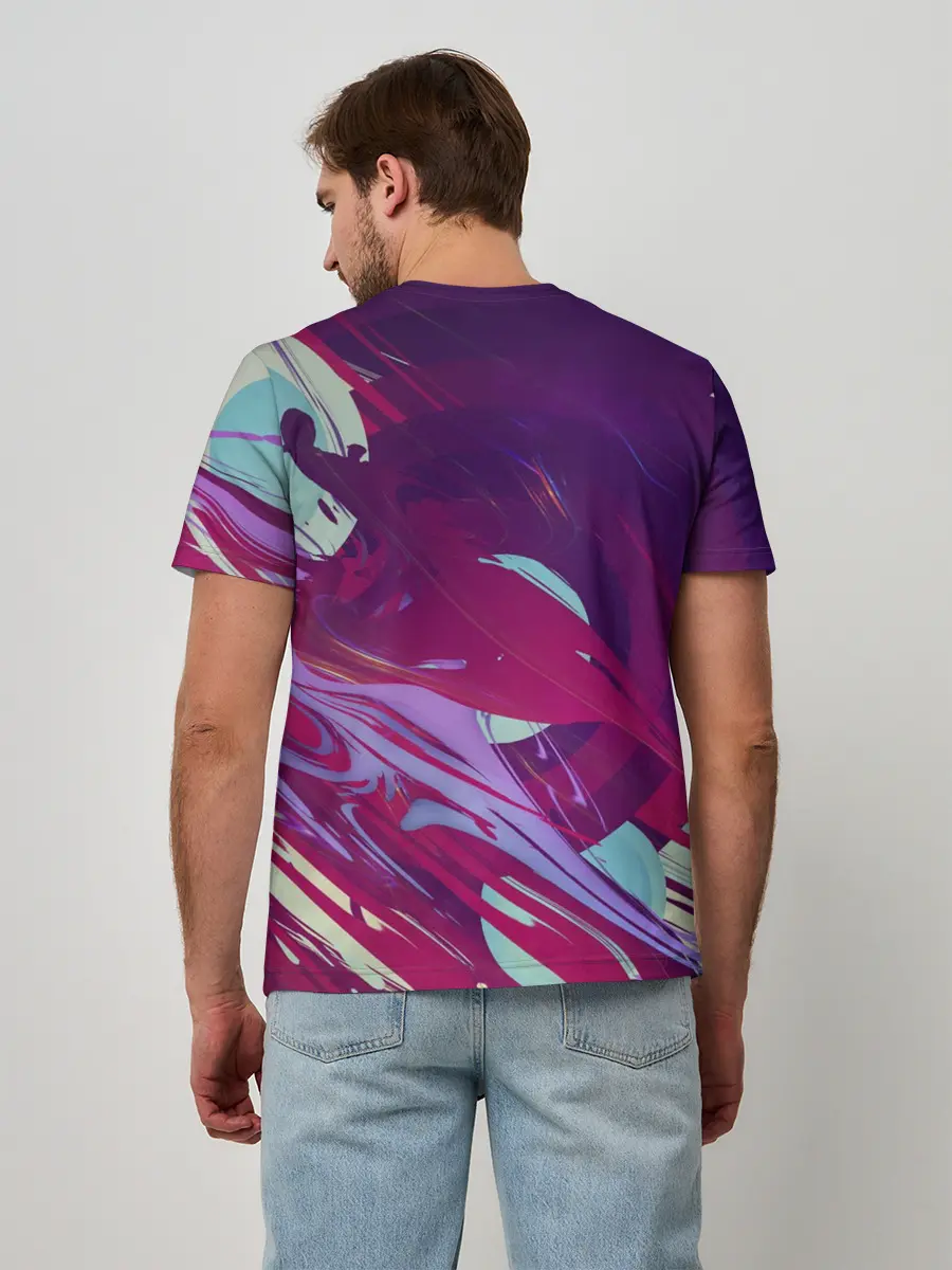 Мужская базовая футболка / Мощный градиент