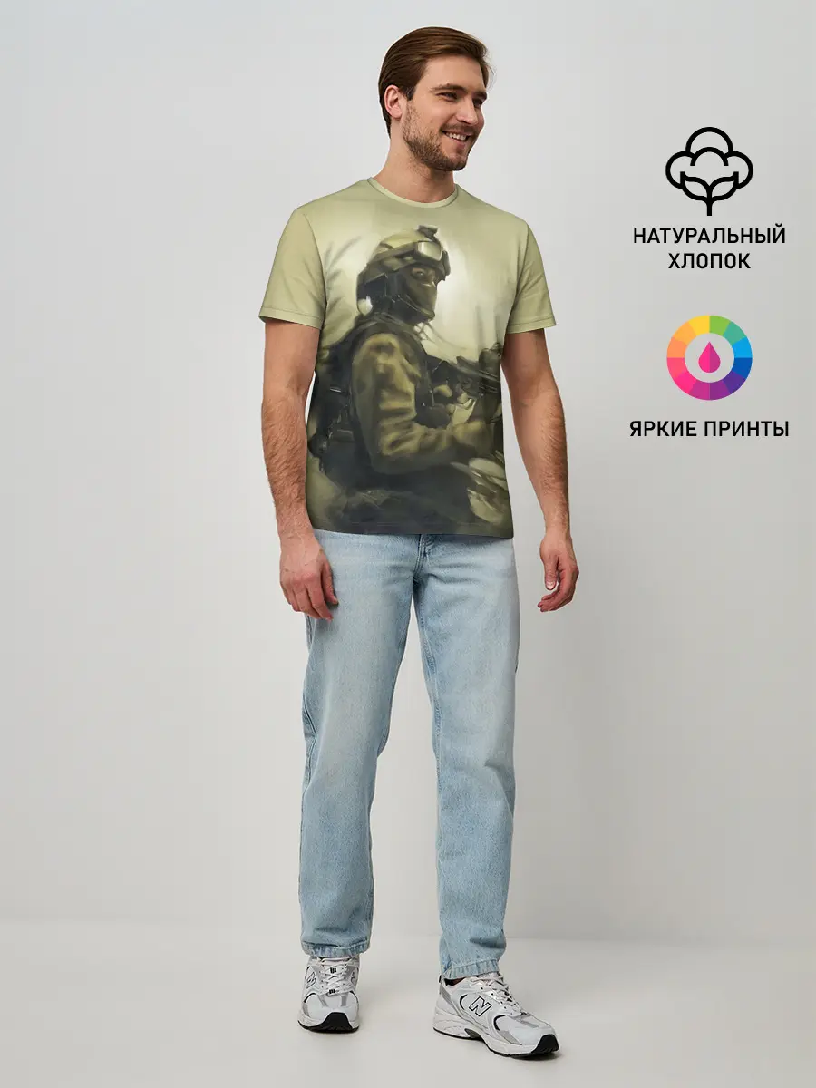 Мужская базовая футболка / Военный