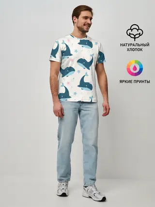 Мужская базовая футболка / Киты