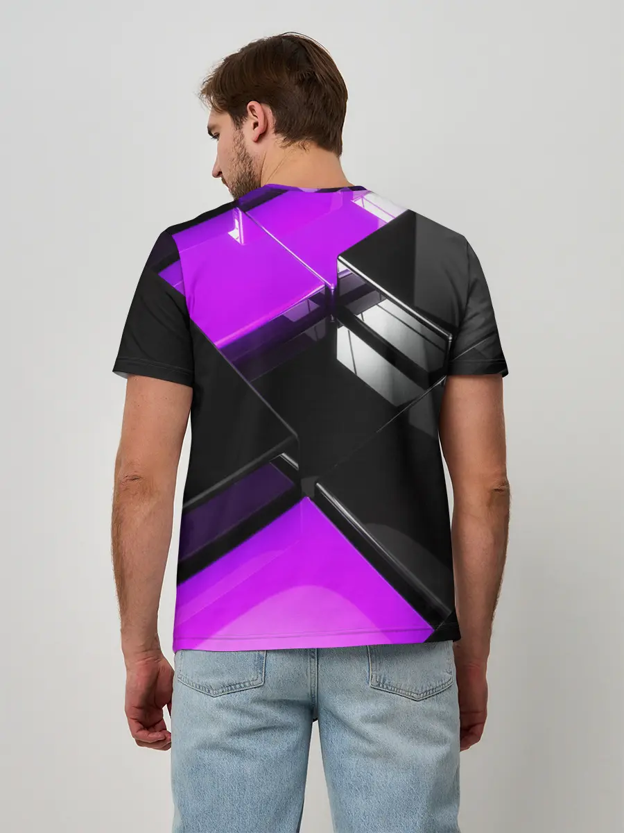 Мужская базовая футболка / Неоновые кубы