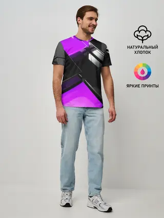 Мужская базовая футболка / Неоновые кубы