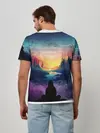 Мужская базовая футболка / ПЕЙЗАЖ НАД ЗВЕЗДАМИ