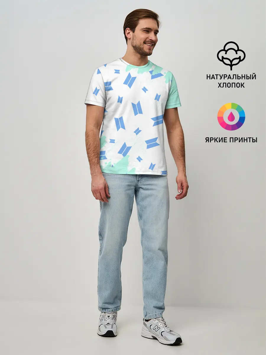 Мужская базовая футболка / BTS / БТС