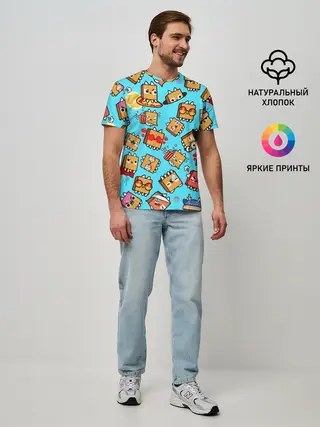 Мужская базовая футболка / PAPER BAG CAT TOCA BOCA / TOCA LIFE WORLD