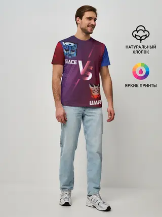 Мужская базовая футболка / Автоботы против Десептиконов