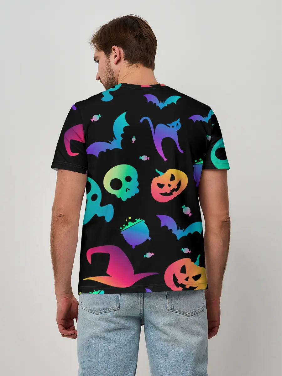 Мужская базовая футболка / RAINBOW HALLOWEEN | ХЭЛЛУИН