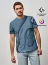 Мужская базовая футболка / Абстракция бумажные волны
