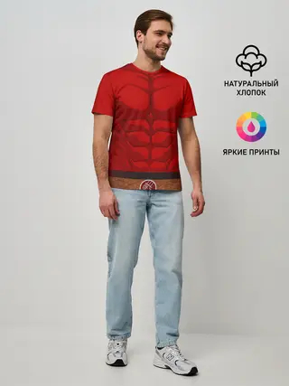 Мужская базовая футболка / Красный качок