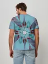 Мужская базовая футболка / Абстрактный цветок. Голубой.