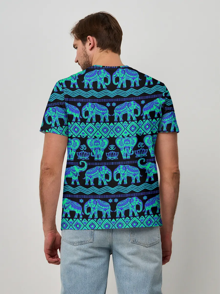 Мужская базовая футболка / Слоны | Узоры