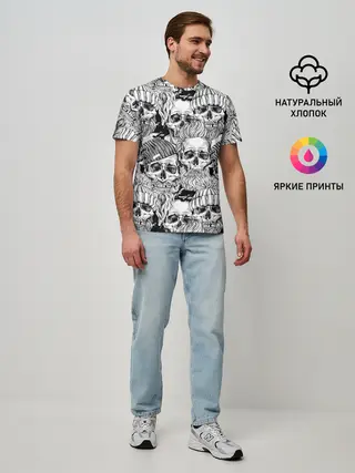 Мужская базовая футболка / Human skulls