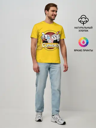 Мужская базовая футболка / CUPHEAD / КАПХЕД.